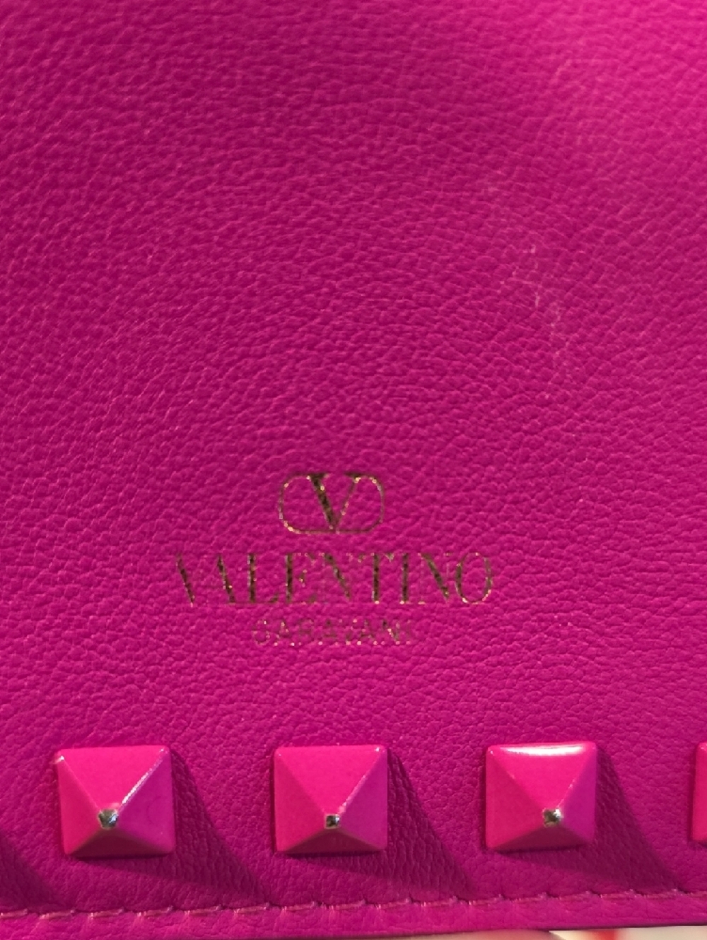 Valentino Hot Pink Rockstud Leather Wallet - Picture 8 of 16